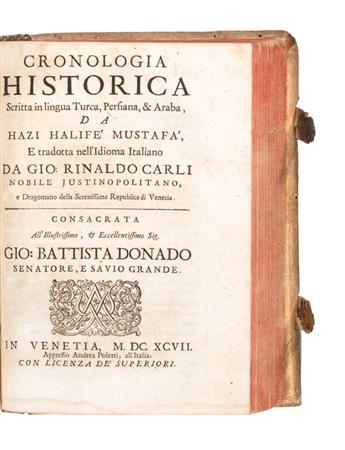 KATIP ÇELEBI. Cronologia Historica.  1697.  Bound with 2 unrelated contemporary works.
